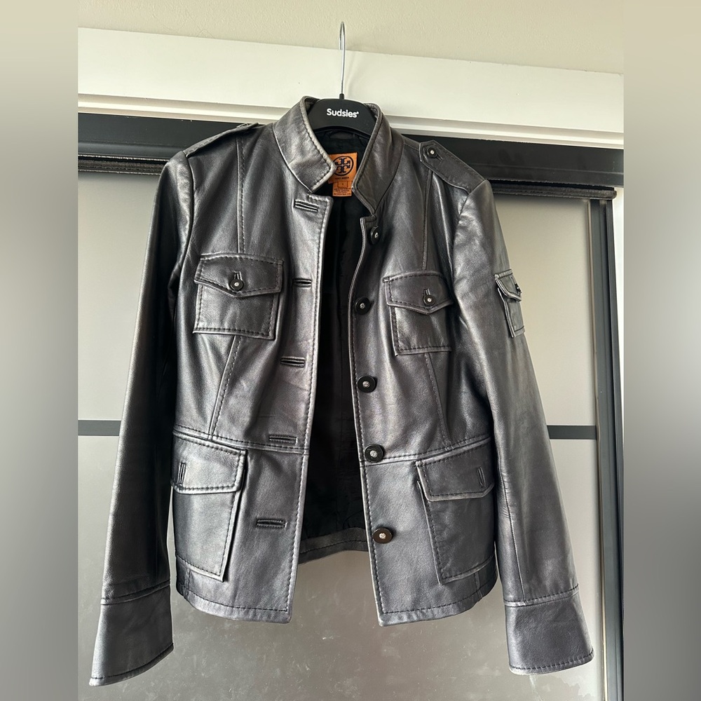 Tory Burch, Sergeant Pepper, distressed leather jacket